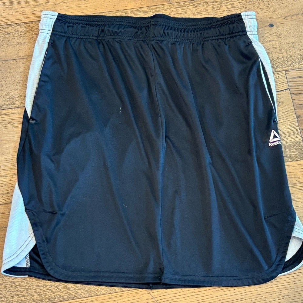 Women's Upcycled REEBOK Athletic Skirt Black & White w/ Pockets - Size XL